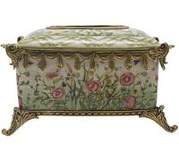 GLJTUO Tissue Box/Holder Chinese Creative Ceramics With Copper Household Tissue Box Soft Home Decorations Ornaments Storage Box,4