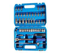 GLJTUO Torque Wrench 53Pc Torque Key Wrench Set 1/4 Inch Square Drive Two Way Precise Preset Mirror Polish Sleeve Spanner Accurately Torque 5-25N.M Easy Adjustment