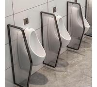 GLJTUO urinal partition protection screen 42 * 110cm Wall Mount Public Toilet Urinal Baffle, Modern Simple Bathroom Urinal Privacy Screen Toilet Partition,Black-3 pcs