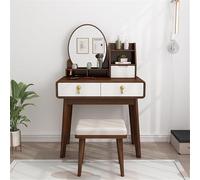GLJTUO Vanity Desk with Mirror and Stool Makeup Table Solid Wood Vanity Set Dressing Tables for Dressing Room Multi Scenario Use