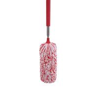 GLJYG Feather Duster, Extendable Cobweb Duster Microfibre Head Duster with Long Handle Pole Washable Hand Duster Perfect for Outdoor Office Home and Car,Red White