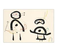 GLKFWVX Joan Miro Poster Mother And Son Wall Art Surrealism Canvas Painting Joan Miro Prints Nordic Picture For Living Room Decor 20x15cmx1 No Frame