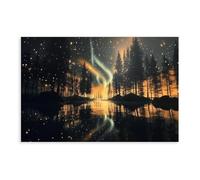 GLKISGFQ Aurora Starry Sky Scenery Poster Canvas Poster Bedroom Decor Landscape Office Room Decor Gift 16x24inch(40x60cm)