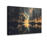GLKISGFQ Aurora Starry Sky Scenery Poster Canvas Poster Wall Art Decor Print Picture Paintings for Living Room Bedroom Decoration 24x36inch(60x90cm)