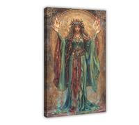 GLKISGFQ Brigid Celtic Goddess Poster Canvas Poster Wall Art Decor Print Picture Paintings for Living Room Bedroom Decoration 20x30inch(50x75cm)
