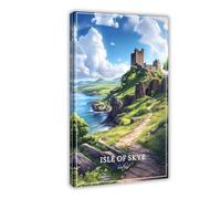 GLKISGFQ Isle of Skye Castle Ruin Poster Canvas Poster Bedroom Decor Landscape Office Room Decor Gift 08x12inch(20x30cm)