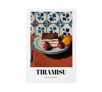 GLKISGFQ Italian Tiramisu Art Posters Canvas Poster Bedroom Decor Landscape Office Room Decor Gift 12x18inch(30x45cm)