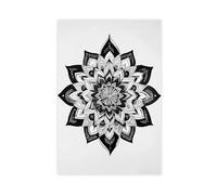 GLKISGFQ Monochrome Mandala Poster Canvas Poster Bedroom Decor Landscape Office Room Decor Gift 24x36inch(60x90cm)