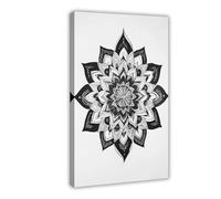 GLKISGFQ Monochrome Mandala Poster Canvas Poster Bedroom Decor Landscape Office Room Decor Gift 24x36inch(60x90cm)