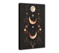 GLKISGFQ Moon Phase Botanical Mural(1) Canvas Poster Bedroom Decor Landscape Office Room Decor Gift 24x36inch(60x90cm)