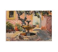 GLKISGFQ Spanish Country Garden Painting(1) Canvas Poster Wall Art Decor Print Picture Paintings for Living Room Bedroom Decoration 08x12inch(20x30cm)