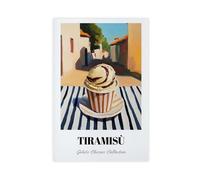 GLKISGFQ Tiramisu Italian Ice Cream Poster Canvas Poster Bedroom Decor Landscape Office Room Decor Gift 08x12inch(20x30cm)