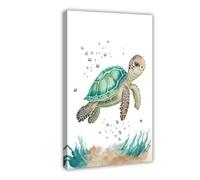 GLKISGFQ Watercolor Sea Turtle Poster Canvas Poster Wall Art Decor Print Picture Paintings for Living Room Bedroom Decoration 08x12inch(20x30cm)