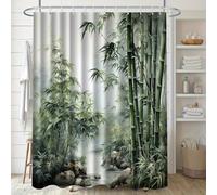GLKSDLPO 1pcs Bamboo Pattern Printed Bath Curtain, High-end Elegant and Convenient Installation for Bathroom Curtain(230x175cm/91x69in(WxH))