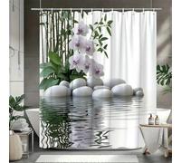 GLKSDLPO 3D Digital Painting Zen Pond Pattern Shower Curtain, Non-Blackout, For Windows And Walls, For Bathtub, Bathroom Home Decor(120x240cm/47x94in(WxH))