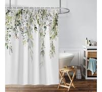 GLKSDLPO 3d Hd Printing Green Sage Plants Shower Curtain, Extra Long Abstract Bath Curtain For Wet Room Bathtub Shower Stall With 12 Hooks(180x225cm/71x86in(WxH))