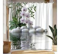 GLKSDLPO 3D HD Printing Zen Pond Shower Curtain, All Season Universal Windows And Walls Bathtub Bathroom Home Decoration(120x203cm/47x80in(WxH)/)