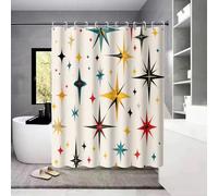 GLKSDLPO Abstract Geometric Color Star Print Perforated Waterproof Shower Curtain Shower Privacy Multi Size for Bathroom Wet Room Tub(153x153cm/60x60in(WxH))