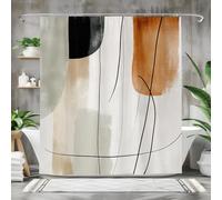 GLKSDLPO Abstract Modern Art Shower Curtain | Waterproof Fabric Bath Curtain | Bathroom Decor - Black, Beige, Rust, White(92x214cm/36x84in(WxH))