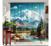 GLKSDLPO Abstract Scenic Mountains Landscape Shower Curtain Featuring Stunning 3D HD Printing Bathroom Curtains Bathroom Decor(120x210cm/47x83in(WxH)