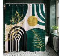 GLKSDLPO Boho Mid Century 3D Art Printing Bathroom Shower Curtain Black And Red Extra Long Bathtub Curtain Wet Room Bathtub Curtain(240x199cm/94x87in(WxH)