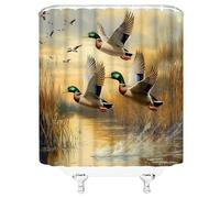 GLKSDLPO Extra Long Wild Ducks Shower Curtain Mallard Duck Country Rustic Farmhouse Animal Fall Autumn Bathroom Decor Curtains Set(84x212cm/33x83in(WxH)