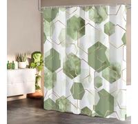 GLKSDLPO Sage Green Modern Shower Curtain for Bathroom, Abstract Geometric Art Decor Waterproof Bath Curtain for Bath Tub Shower Stall(240x200cm/94x79in(WxH)
