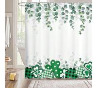 GLKSDLPO Shower Curtain Green Eucalyptus Shower Curtains For Bathroom, Spring Shamrock Irish Saints Patrick Bathroom Decor(145x190cm/57x75in(WxH)