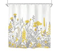 GLKSDLPO Yellow Floral Wildflower Shower Curtain For Bathroom Decor, Rustic Farm Flower Leaves Natural Botanical Plant Bathtub Curtains(90x200cm/35x79in(WxH)/shower curtain)