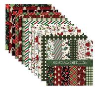 GLKTOPO 24 Sheets Christmas Pattern Scrapbook Paper, 12"x12" Double-Sided Red Green Textured Xmas Floral Craft Paper Folded Flat for DIY Card Making Scrapbook Photo Album Decor, 12 Designs