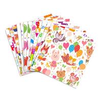 GLKTOPO 24 Sheets Happy Birthday Scrapbook Paper 6x6 Decorative Pad Balloon Gift Cake Single-sided Pattern for Writing Colorful Celebration for Card Making Album DIY Journal Decoupage (B, 6-inch)