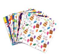 GLKTOPO 24 Sheets Happy Birthday Scrapbook Paper 6x6 Decorative Pad Balloon Gift Cake Single-sided Pattern for Writing Colorful Celebration for Card Making Album DIY Journal Decoupage (A, 6-inch)