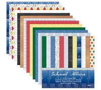 GLKTOPO Back to School Theme Scrap Paper 6 inches 24 Sheets One-Sided Scrapbooking Supplies for DIY Album Material Teacher's Day Background Junk Journal Decoration Crafts Card Making (A-style)