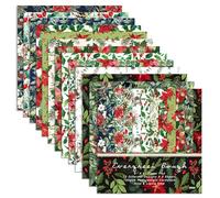 GLKTOPO Poinsettia Christmas Scrapbook Paper, 24 Sheets 6 Inches Single-Sided Acid-Free Xmas Floral Theme Pattern Paper Folded Flat for DIY Background Decorative Craft Paper Pads Greeting Card