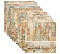 GLKTOPO Vintage Floral Scrapbook Papers, 6" Retro Old Paper Map Pattern Single-sided Cardstock Cardmaking DIY Origami Decorative for Planner, Junk Journal, Decoupage Stationary Supply (D-style)