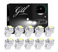 GLL 10 Pcs White T5 LED Bulbs B8.5 5050 SMD Car Dashboard | 12V for Car Interior Speedometer Dashboard Instrument Gauge Cluster Indicator Light Panel Dash Lamp Fits 17 27 73 286 2721
