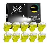 GLL 10pcs Amber T5 LED Bulbs B8.5 LED Dashboard Bulbs 1-5050-SMD for Car Interior Speedometer Dashboard Instrument Gauge Cluster Indicator Light Panel Dash Lamp