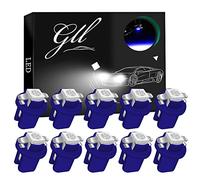GLL 10pcs Blue T5 LED Bulbs B8.5 LED Dashboard Bulbs 1-5050-SMD for Car Interior Speedometer Dashboard Instrument Gauge Cluster Indicator Light Panel Dash Lamp