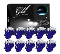 GLL 10pcs Ice Blue T5 LED Bulbs B8.5 LED Dashboard Bulbs 1-5050-SMD for Car Interior Speedometer Dashboard Instrument Gauge Cluster Indicator Light Panel Dash Lamp