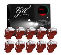 GLL 10pcs Red T5 LED Bulbs B8.5 LED Dashboard Bulbs 1-5050-SMD for Car Interior Speedometer Dashboard Instrument Gauge Cluster Indicator Light Panel Dash Lamp