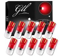 GLL T10 LED Bulbs Red W5W 501 LED Bulbs 3030-1SMD with Lens 60 Lumens for Car LED Lights Bulbs Side Light Bulbs Number Plate Light Parking Light Interior Light (Pack of 10)