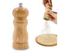GLLBTPT Wooden Salt Pepper Grinder Refillable Salt & Peppercorn Shakers Adjustable Ceramic Mill,5 inches