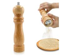 GLLBTPT Wooden Salt Pepper Grinder Refillable Salt & Peppercorn Shakers Adjustable Ceramic Mill,8 inches