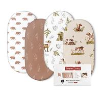 GLLQUEN 4 Pack Moses Basket Fitted Sheets 81x41 cm Pram Microfiber OEKO-TEX