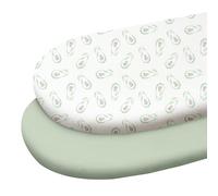Gllquen Baby Organic Cotton Bassinet Sheets (33"x17") 2-Pack Green Avocado