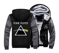 GLLUSA Men's Hoodie Jacket Sweater for Pink Floyd Print Hoodies Warm Hooded Sweatshirt Casual Jumper Jacket Long Sleeve Zip Outerwear Tops - Teen Gift- Black Gray||3XL