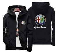 GLLUSA Men's Hoodie Jacket Sweatshirt for Al-fa Ro.meo Print Hoodies Casual Sweater Long Sleeve Zip Hoody Sport Cardigan Tops Black||S
