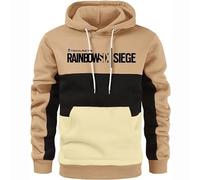GLLUSA Mens Hoodies Pullover for Rainbow Six Siege Print Color Block Long Sleeve Hooded Sweatshirt Lightweight Patchwork Casual Warm Jumpers Tops with Pockets and Drawstring-2||M