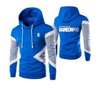 GLLUSA Men's Sportstyle Hoodies Sweatshirt for Rainbow Six Siege Comfort Stitching Jacket Long Sleeve Hoody Hooded Outwear Tops Jumpers Sweatshirts Graphic Coat-Blue||XS