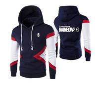 GLLUSA Men's Sportstyle Hoodies Sweatshirt for Rainbow Six Siege Comfort Stitching Jacket Long Sleeve Hoody Hooded Outwear Tops Jumpers Sweatshirts Graphic Coat-Dark blue||XXL